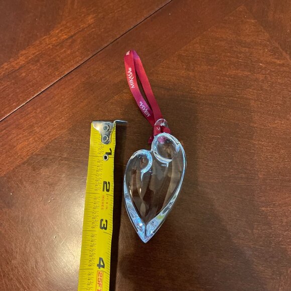 Mikasa Crystal Christmas 3D Madonna & Child Ornament Red Ribbon - Picture 3 of 8